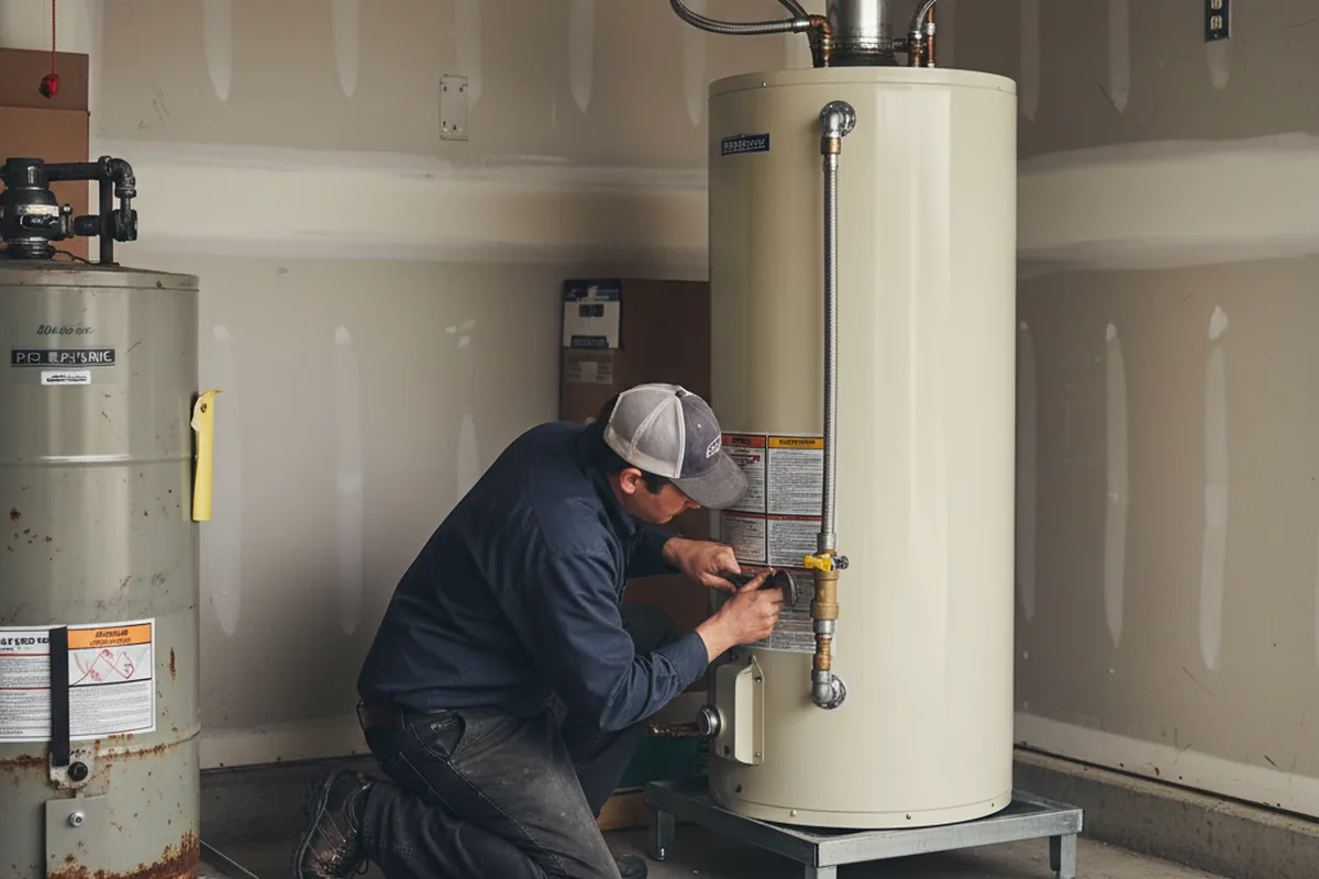 Water heater and shutoff valve replacement in Arcanum