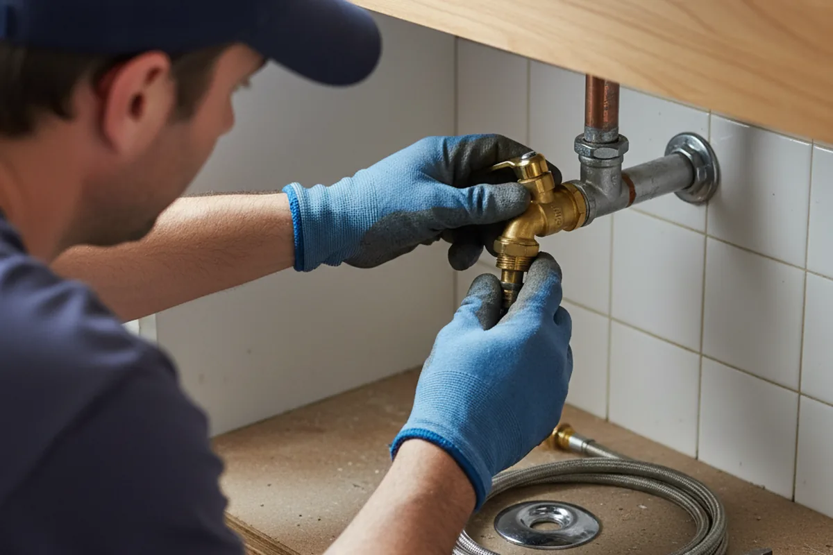 Shutoff valve and fitting work during Burst Pipe Repair in Arcanum